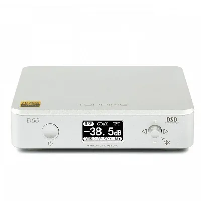 Przetwornik cyfrowo-analogowy Topping D50s (srebrny)