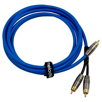 Kabel subwooferowy Melodika SBSWY Sky Blue (RCA Sub Y) - 3
