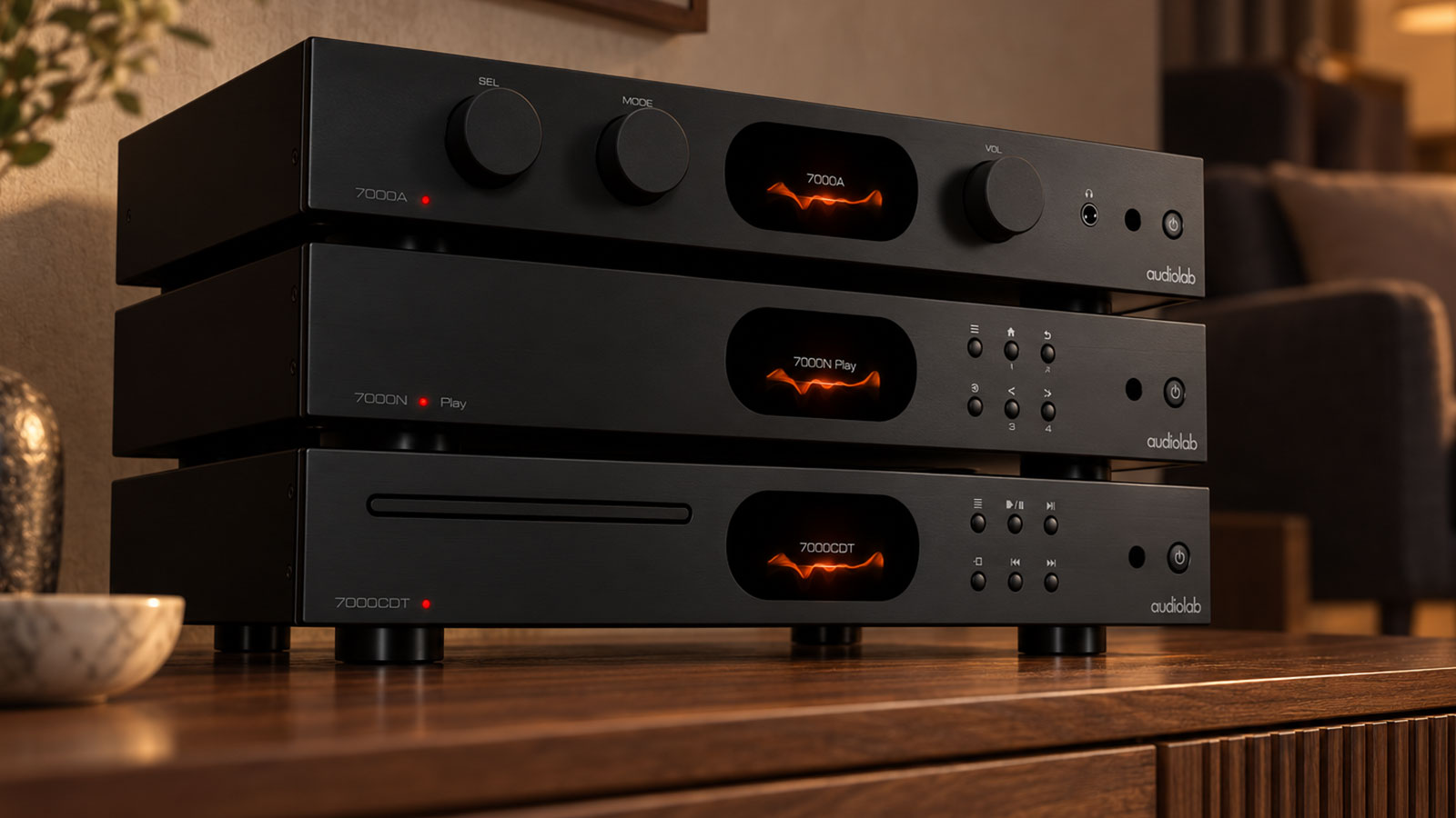 Audiolab 7000A + 7000CDT + 7000N – kompletny system stereo